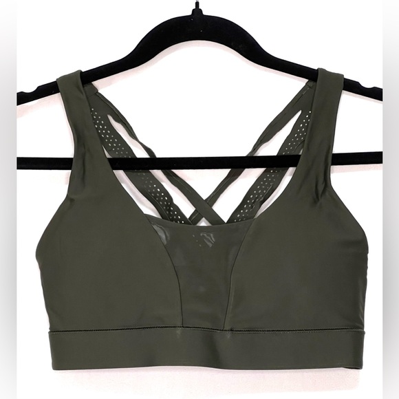 Lululemon Vitalize Swim Sports Bra Dark Olive Activewear Running Summer Yoga Gym - Picture 5 of 13